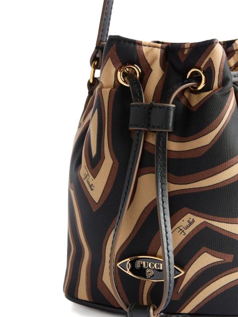 PUCCI abstract-print drawstring bucket bag - Black