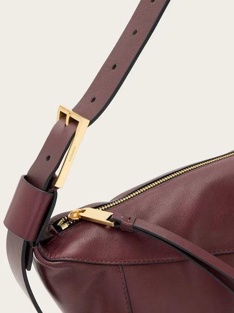 AllSaints torebka skórzana LUNA kolor czerwony W190XD