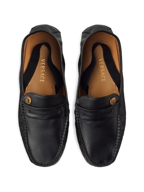 Versace Guanto leather moccassins - Black - zdjęcie produktu nr 2