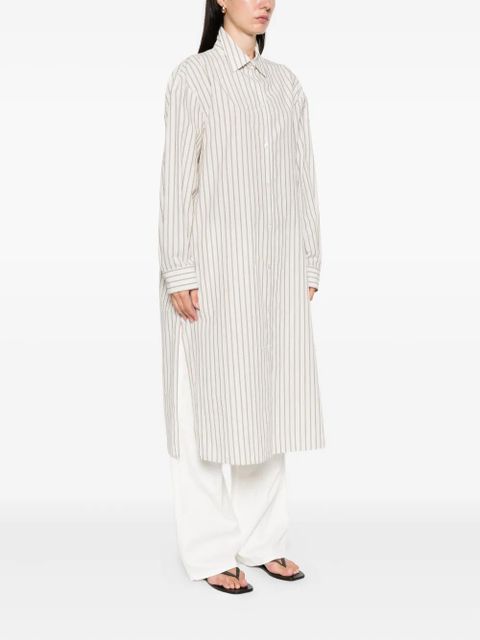 The Row Chihiro striped shirt dress - Neutrals