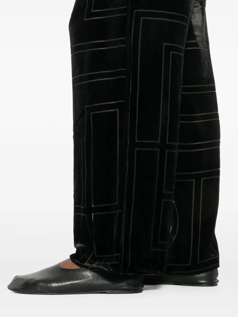 TOTEME geometric-pattern trousers - Black