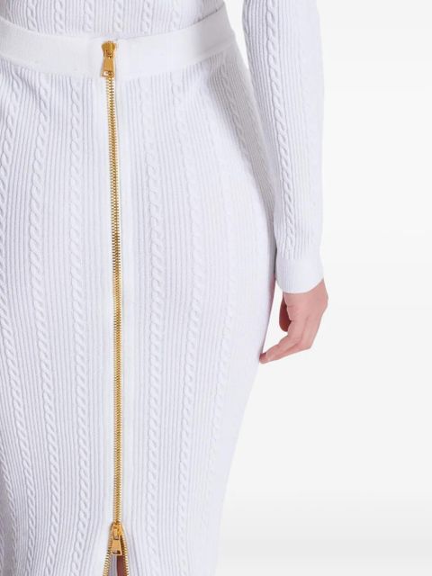 Balmain cable-knit skirt - White