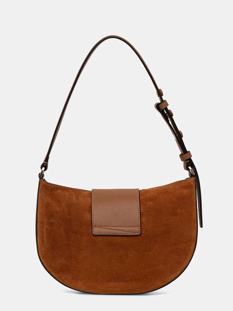 Karl Lagerfeld torebka zamszowa K/SIGNATURE kolor brązowy B1W30196