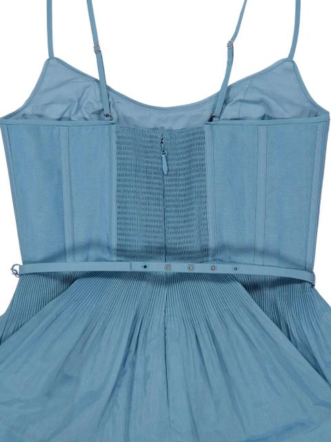 ZIMMERMANN pleated tiered midi dress - Blue