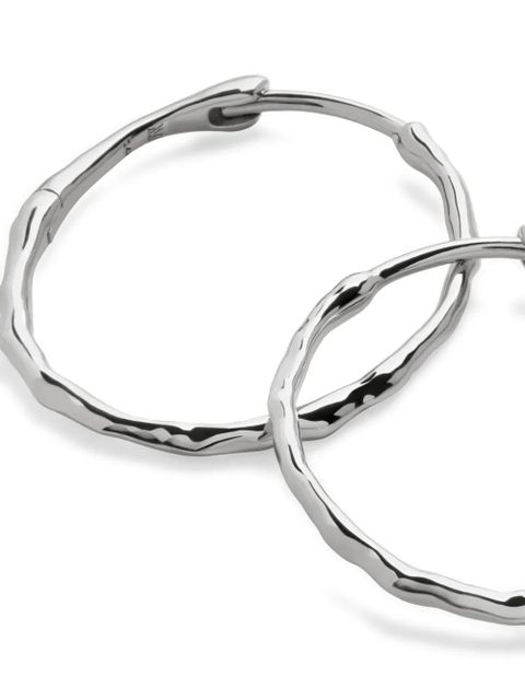 Monica Vinader 14K white gold medium Siren hoops - Silver