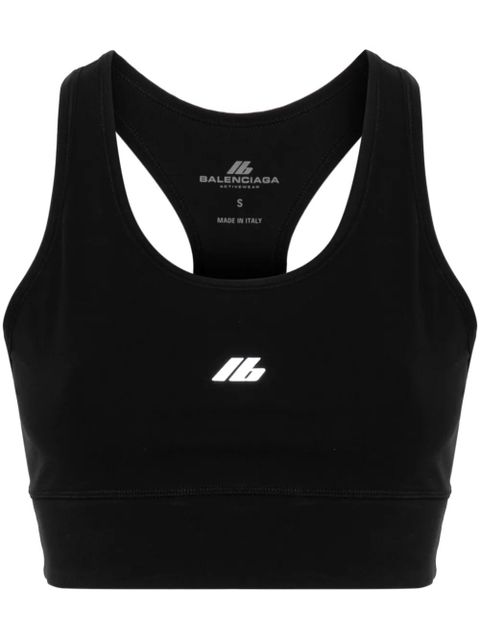 Balenciaga reflective-logo bra top - Black - zdjęcie produktu nr 1
