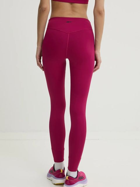 Reebok legginsy treningowe LUX Collection kolor różowy gładkie 100214323
