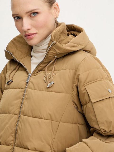 Pinko kurtka kolor zielony zimowa 105384 A2PE