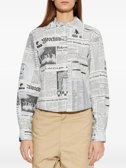 Moschino newspaper-print shirt - White