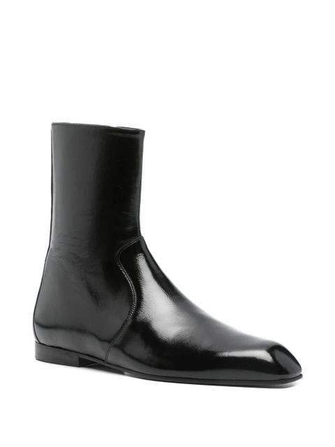 KHAITE Colt ankle zip leather boots - Black - zdjęcie produktu nr 2
