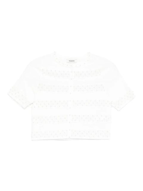 SANDRO embellished striped cardigan - Neutrals