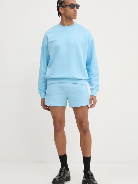 Pangaia bluza bawełniana kolor niebieski z nadrukiem