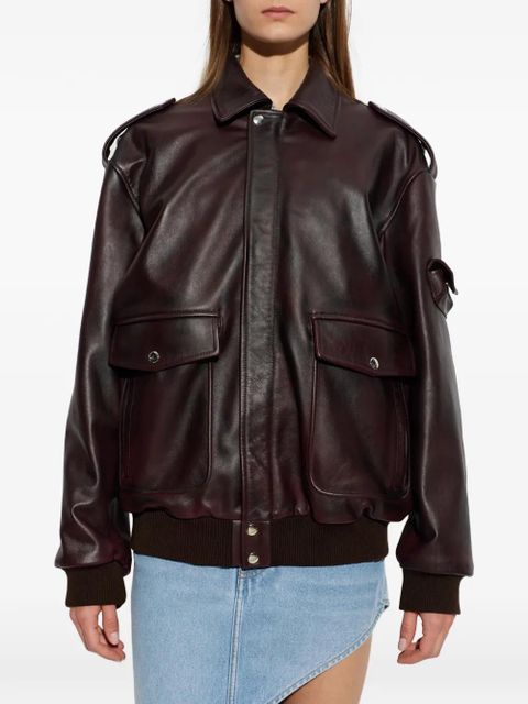 Coperni leather epaulette-detail jacket - Brown