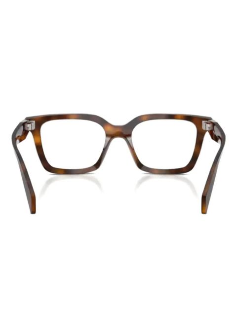 Prada Eyewear geometric-frame glasses - Brown