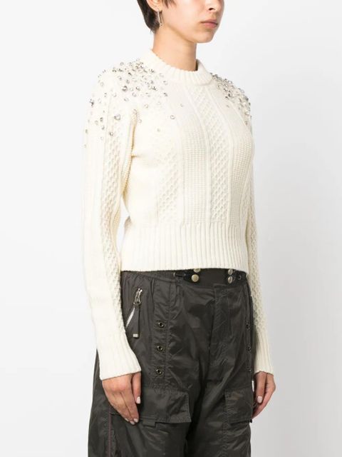 Golden Goose crystal-embellished virgin wool jumper - Neutrals