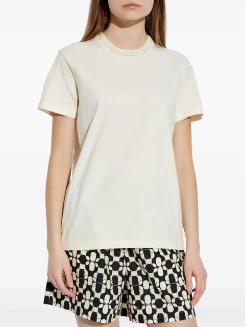 Moncler crochet-detail cotton T-shirt - White