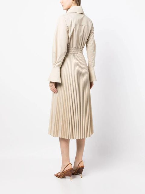 Simkhai oversized-collar pleated shirt dress - Grey