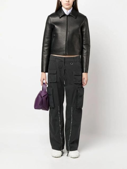 Acne Studios cropped leather jacket - Black - zdjęcie produktu nr 2