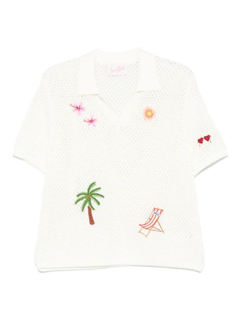 MC2 Saint Barth Pixie-embroidered top - Neutrals