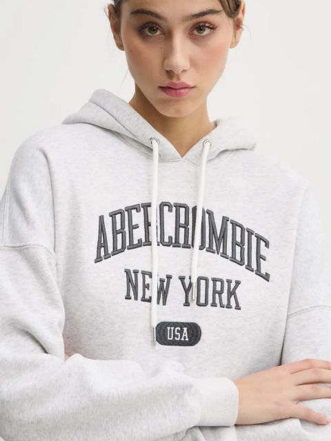 Abercrombie & Fitch bluza damska kolor szary gładka KI152-4201