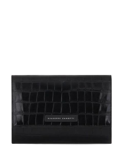 Giuseppe Zanotti Ulyana crocodile-effect clutch - Black - zdjęcie produktu nr 1