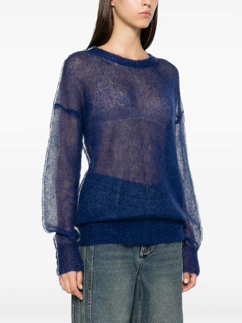 Marni logo-embroidered cardigan - Blue