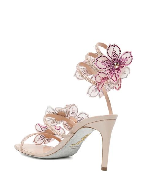 René Caovilla PEACH FLOWER Sandals - Neutrals