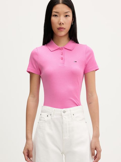 Tommy Jeans polo damskie bawełniane z elastanem - zdjęcie produktu nr 1