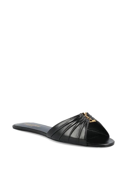 Saint Laurent Babylone ruched logo sandals - Black - zdjęcie produktu nr 2
