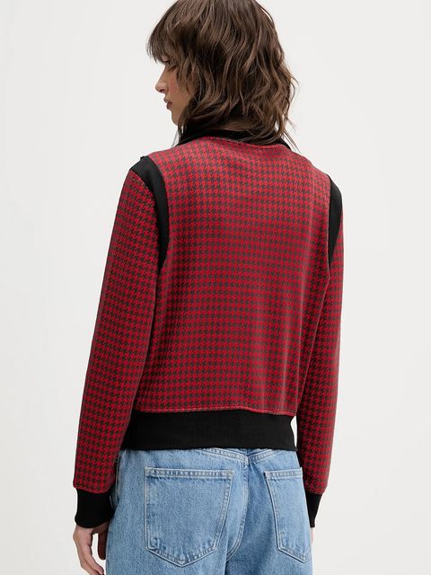 adidas Originals bluza Houndstooth damska kolor czerwony wzorzysta JY3461