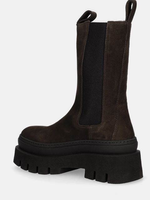 Copenhagen sztyblety nubukowe damskie kolor brązowy na platformie CPH685 nabuc