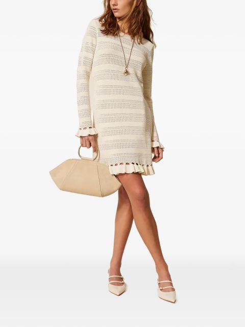TWINSET ruffled knit dress - Neutrals - zdjęcie produktu nr 2