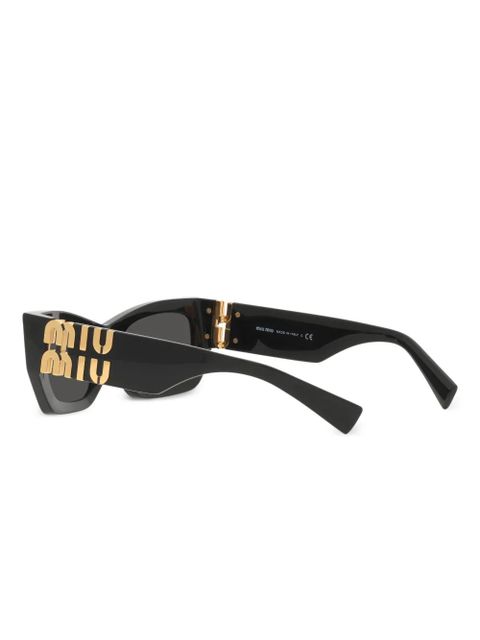 Miu Miu Eyewear logo-lettering sunglasses - Black