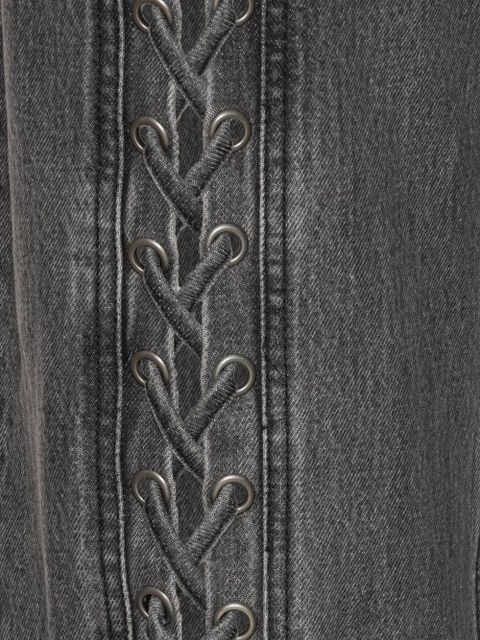 ROTATE BIRGER CHRISTENSEN laced-leg cotton pants - Grey