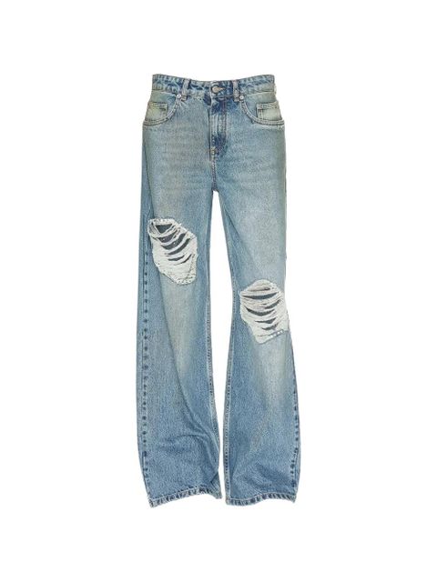 AREA Crystal Fray ripped jeans - Blue - zdjęcie produktu nr 1