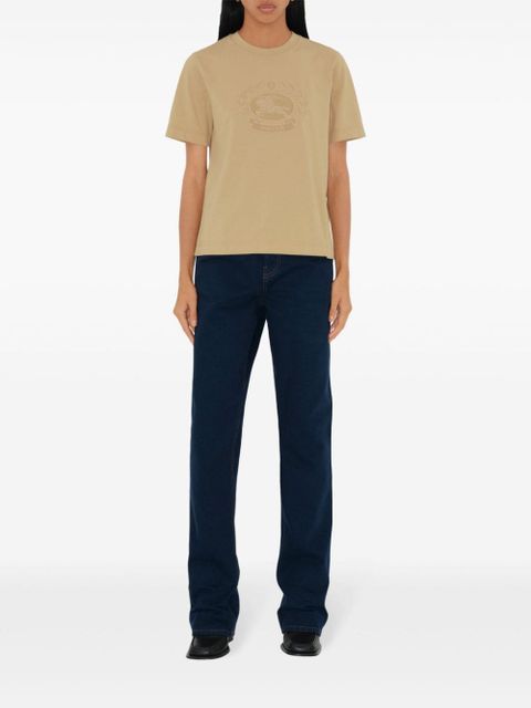 Burberry logo-embroidered cotton T-shirt - Neutrals