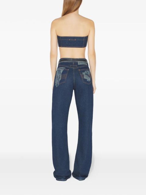 Jean Paul Gaultier Trompe L'oeil printed top - Blue