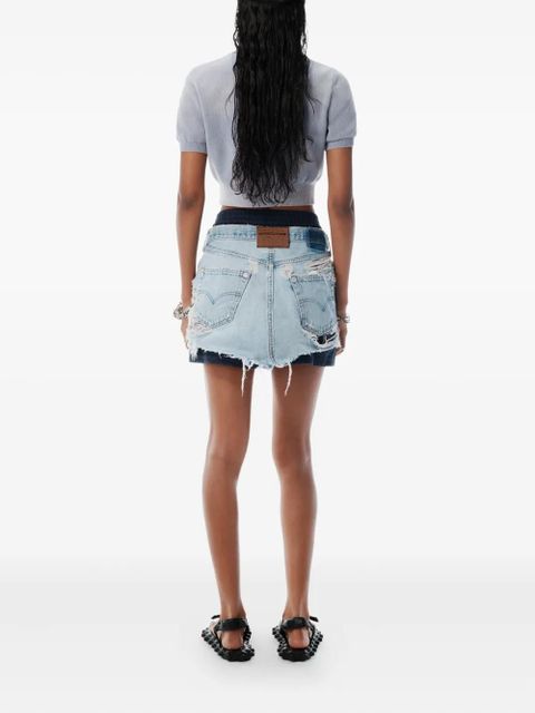 Alexander Wang logo-embossed cropped knit top - Grey - zdjęcie produktu nr 2