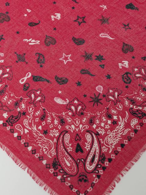 ZADIG&VOLTAIRE chusta bawełniana damska kolor czerwony wzorzysta OWSC01499