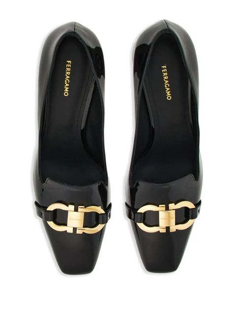 Ferragamo 60mm Gancini-buckle leather pumps - Black