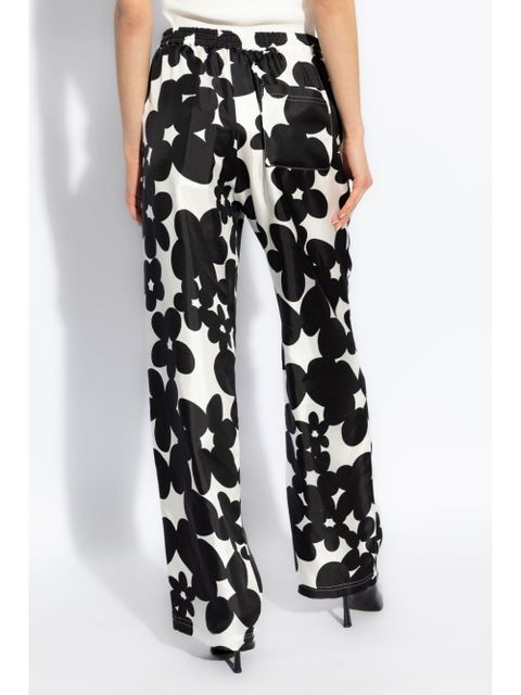 Marni Dillies print silk trousers - Black