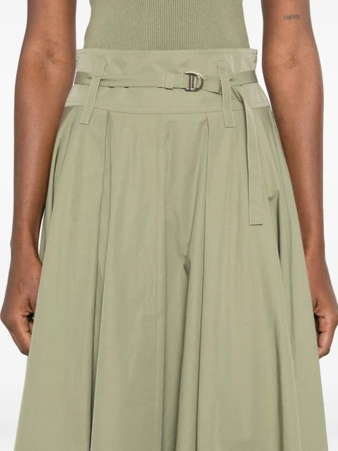 Maje belted A-line midi skirt - Green