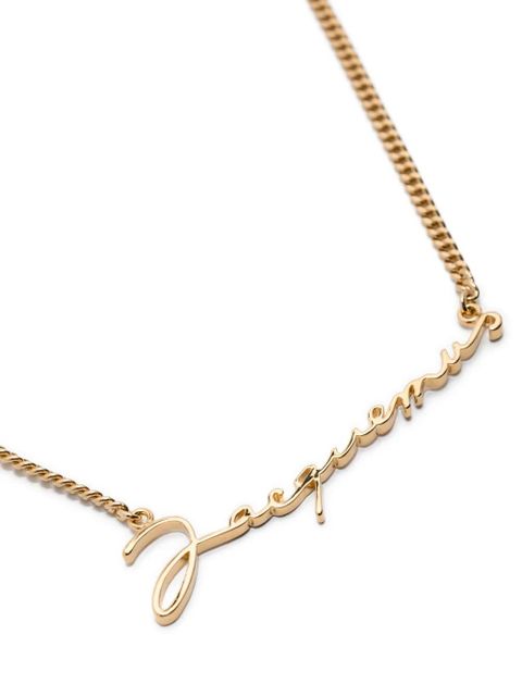 Jacquemus logo-lettering necklace - Gold - zdjęcie produktu nr 2