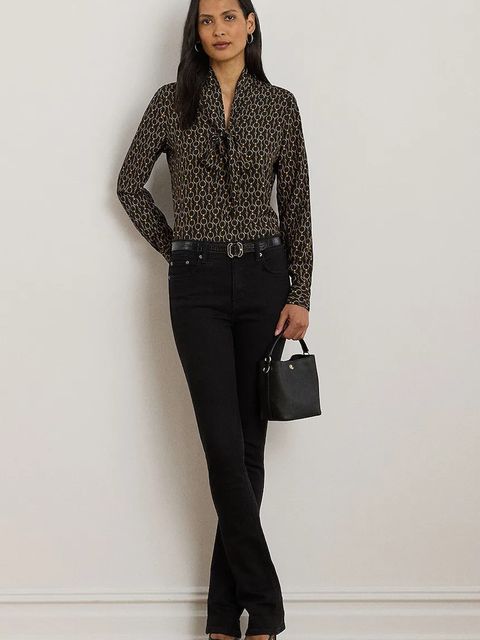 Lauren Ralph Lauren koszula damska kolor czarny regular z kołnierzykiem klasycznym 200979913 - zdjęcie produktu nr 2