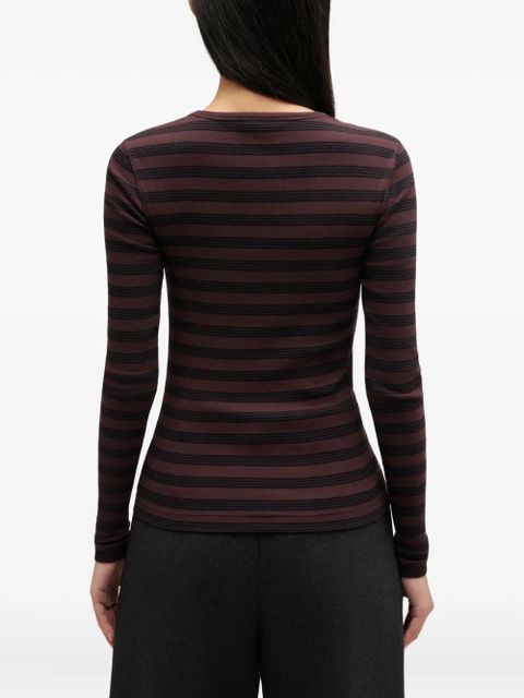 GANNI striped top - Brown
