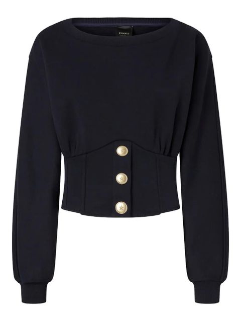 PINKO button-detailed fitted sweatshirt - Blue - zdjęcie produktu nr 1