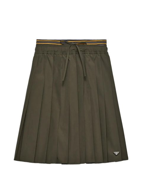 Prada pleated poplin midi-skirt - Green - zdjęcie produktu nr 1