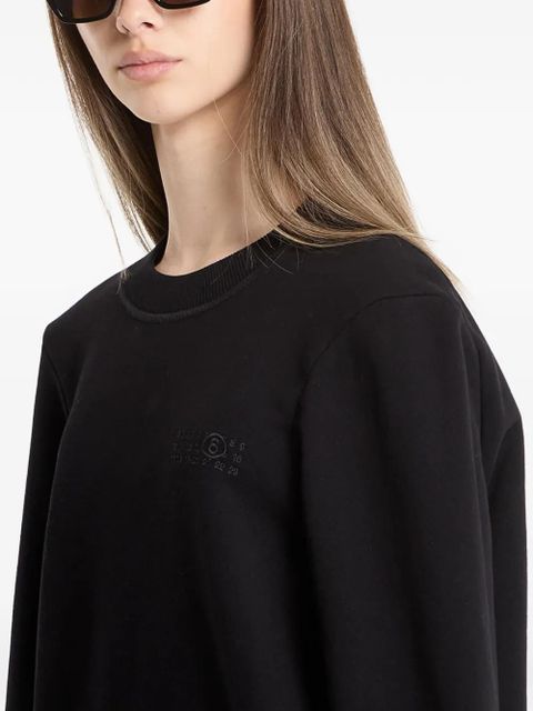 MM6 Maison Margiela logo-embroidered ribbed-trim sweatshirt - Black