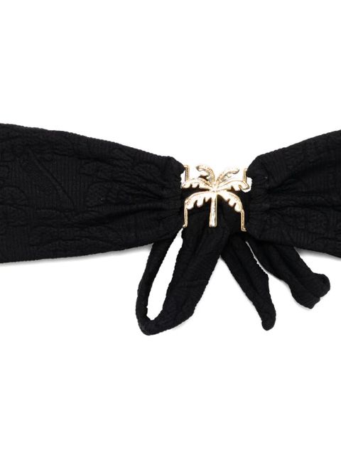 FARM Rio graphic-embroidered bikini top - Black