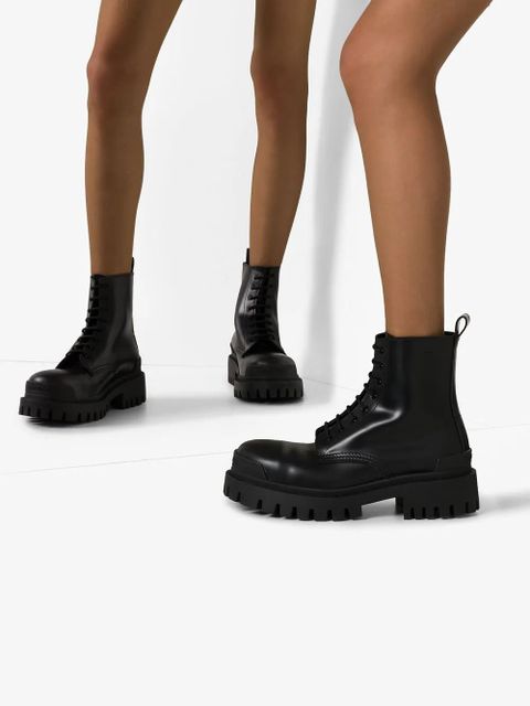 Balenciaga military-style ankle boots - Black